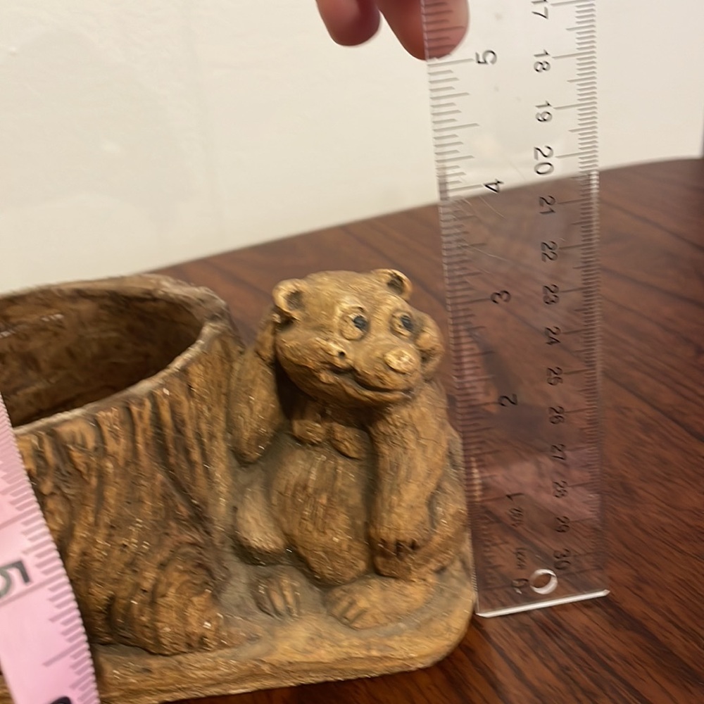 Vintage 70s Woodland Whimsical Friendly Bear Planter - Picture 11 of 12